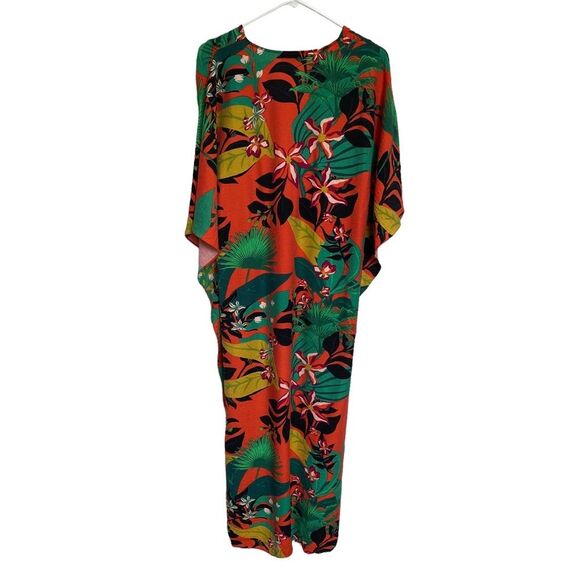 INC International Concepts Tropical Print Caftan Dress Kimono Sleeves Sz PS - Picture 6 of 12